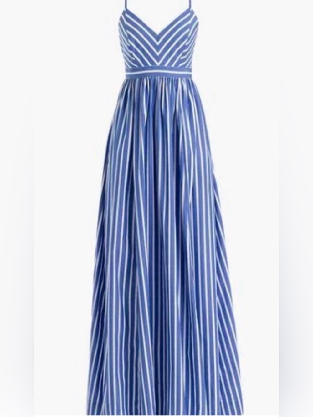 J. Crew Blue and White Striped Maxi Skirt